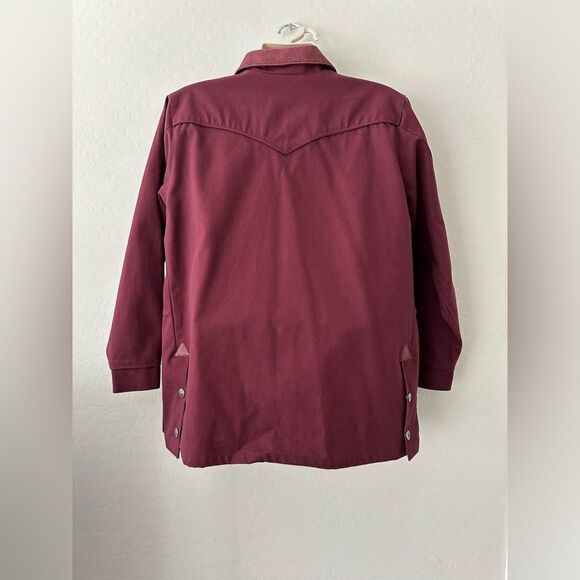 VTG Powder River Outfitters Panhandle Slim Chore Jacket Mens L Maroon Western‎ - Picture 4 of 10